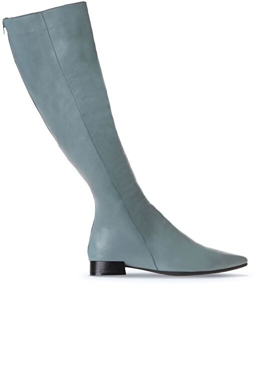 Bueno Shoes Mavi Deri Kadın Düz Çizme 01wr3009 - Görsel 2