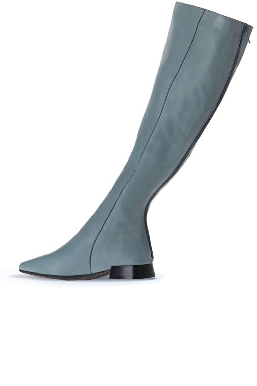 Bueno Shoes Mavi Deri Kadın Düz Çizme 01wr3009 - Görsel 5