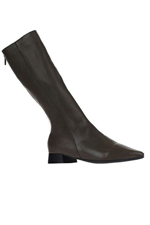 Bueno Shoes Haki Deri Kadın Düz Çizme 01wr3010 - Görsel 4