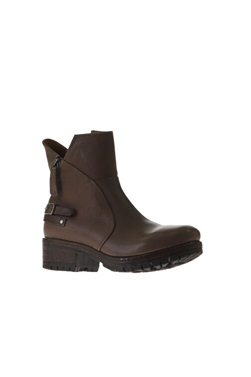 Bueno Shoes Vizon Kahverengi Deri Kadın Topuklu Bot 01wv0901 - Görsel 4