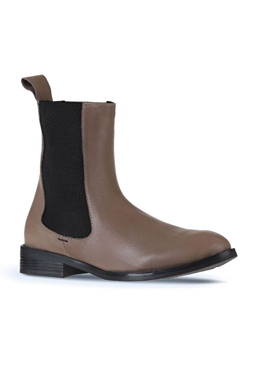 Bueno Shoes Gri Deri Kadın Düz Bot 01wt2403 - Görsel 4