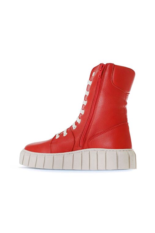 Bueno Shoes Kırmızı Flotter Deri Kadın Düz Bot 01wt3404 - Görsel 6