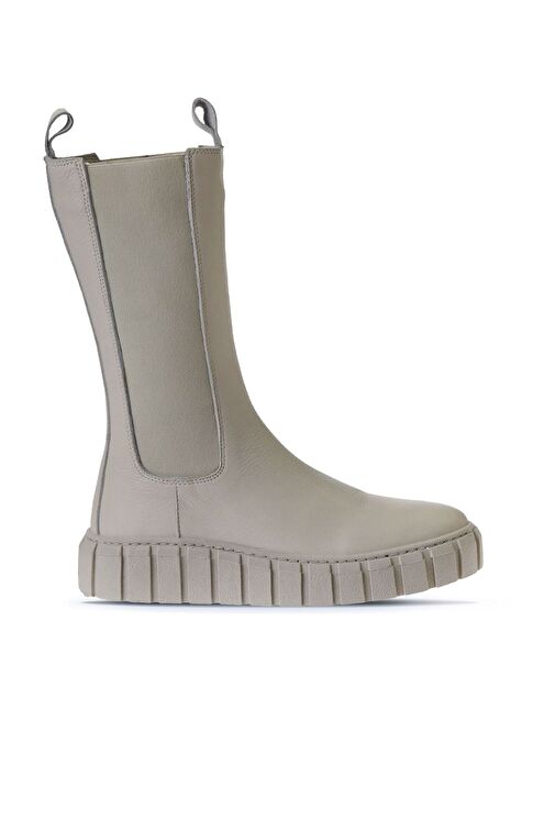 Bueno Shoes Bej Deri Kadın Dolgu Topuklu Bot 01wt3410 - Görsel 2