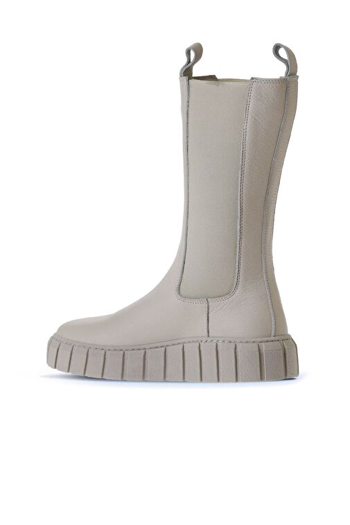 Bueno Shoes Bej Deri Kadın Dolgu Topuklu Bot 01wt3410 - Görsel 5