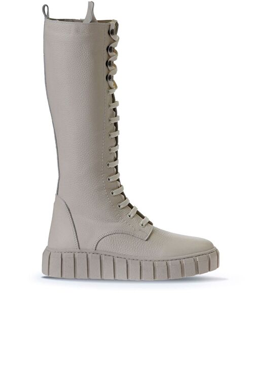 Bueno Shoes Bej Deri Kadın Dolgu Topuklu Çizme 01wt3411 - Görsel 2