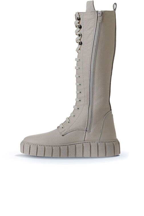 Bueno Shoes Bej Deri Kadın Dolgu Topuklu Çizme 01wt3411 - Görsel 4