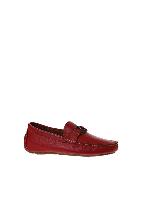 Bueno Shoes Kırmızı Flotter Deri Erkek Loafer 05ms2025 - Görsel 4