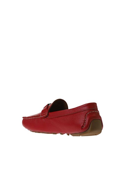 Bueno Shoes Kırmızı Flotter Deri Erkek Loafer 05ms2025 - Görsel 6