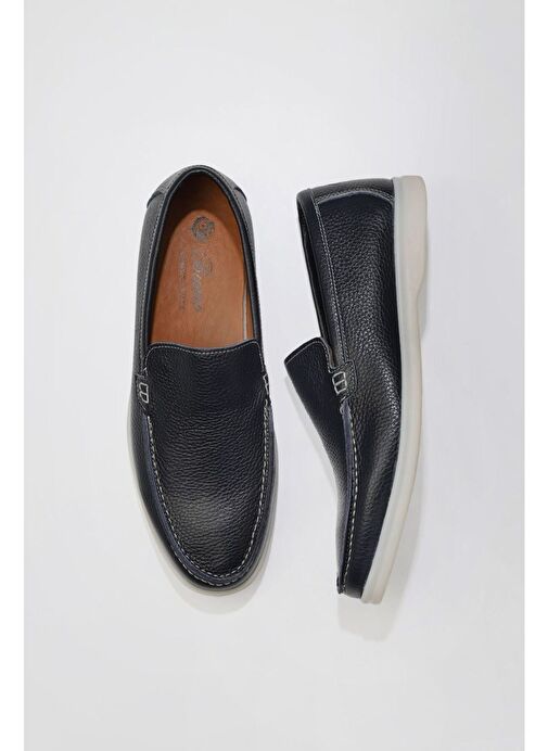Bueno Shoes Lacivert Flotter Deri Erkek Loafer 05ms102 - Görsel 2