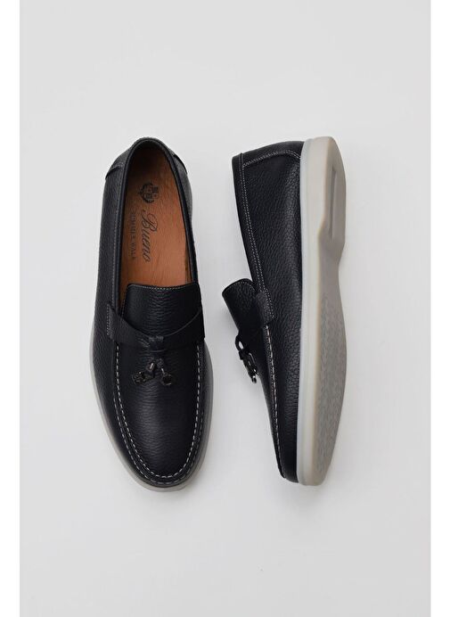 Bueno Shoes Lacivert Flotter Deri Erkek Loafer 05ms101 - Görsel 2