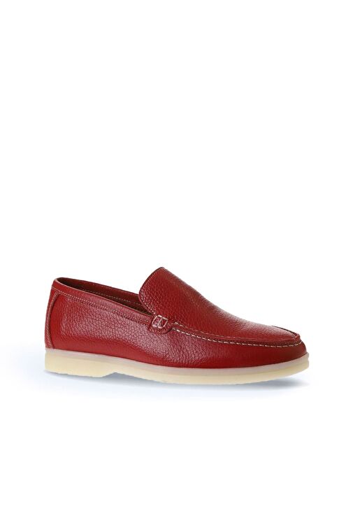 Bueno Shoes Kırmızı Flotter Deri Kadın Loafer 05ws102 - Görsel 4