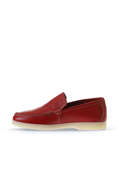 Bueno Shoes Kırmızı Flotter Deri Kadın Loafer 05ws102 - Görsel 5