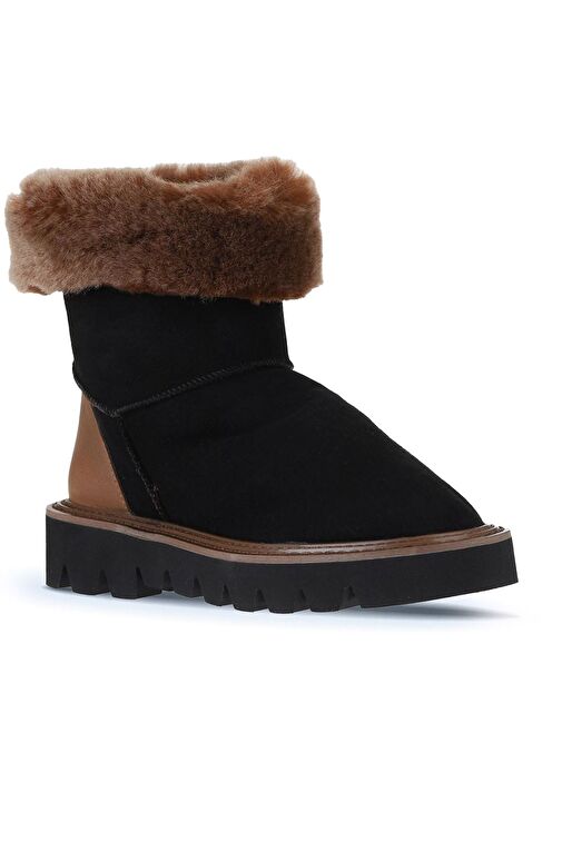 Bueno Shoes Siyah Kahve Deri-süet Kadın Düz Bot 01wv10205 - Görsel 3