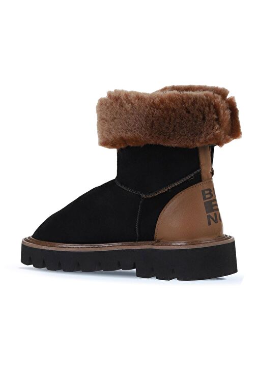 Bueno Shoes Siyah Kahve Deri-süet Kadın Düz Bot 01wv10205 - Görsel 5