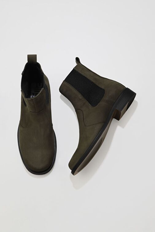 Bueno Shoes Haki Koyu Nubuk Kadın Düz Bot 01wv8601 - Görsel 6