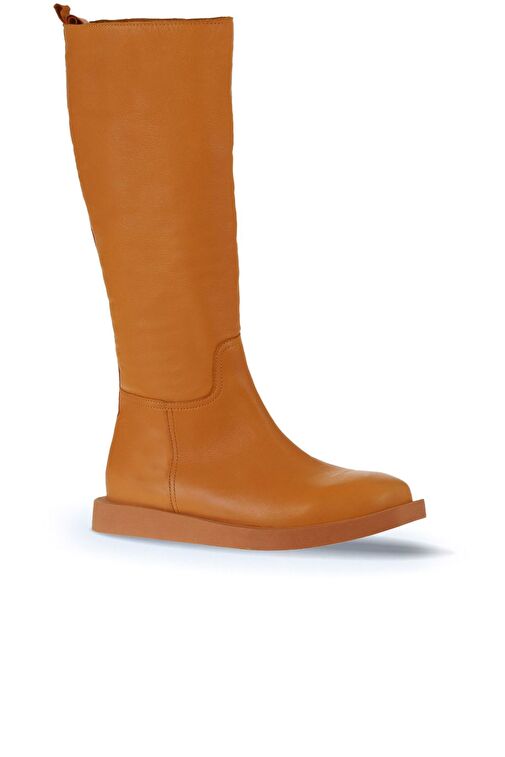 Bueno Shoes Turuncu Deri Kadın Düz Çizme 01wv9705 - Görsel 3