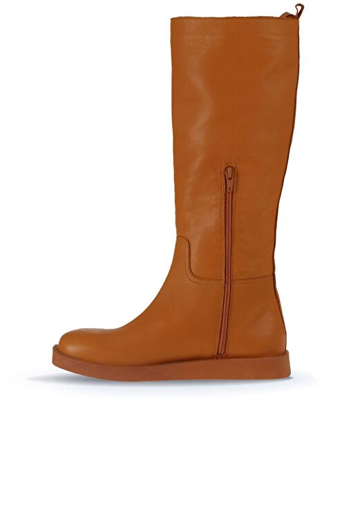 Bueno Shoes Turuncu Deri Kadın Düz Çizme 01wv9705 - Görsel 4