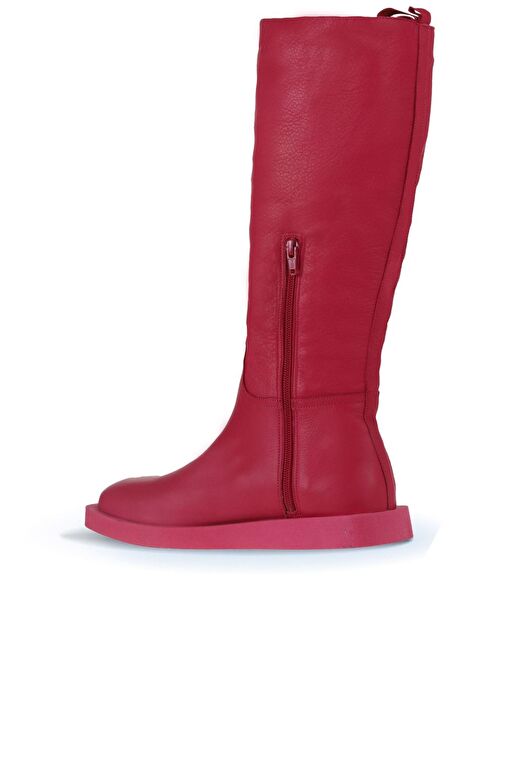 Bueno Shoes Fuşya Deri Kadın Düz Çizme 01wv9705 - Görsel 5