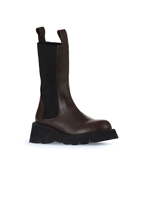 Bueno Shoes Kahverengi Deri Kadın Topuklu Bot 01wt1703 - Görsel 3