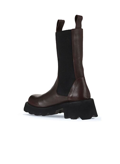 Bueno Shoes Kahverengi Deri Kadın Topuklu Bot 01wt1703 - Görsel 5
