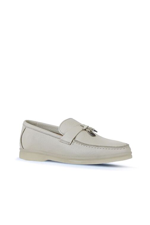 Bueno Shoes Bej Flotter Deri Kadın Loafer 05ws101 - Görsel 4