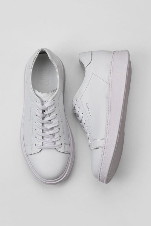 Bueno Shoes Beyaz Atlas Deri Erkek Spor Ayakkabı 07m13722225 - Görsel 2