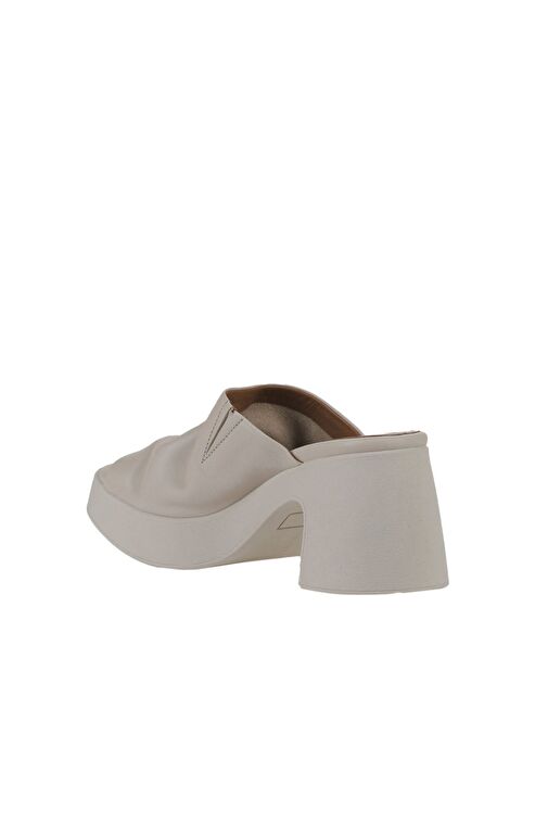 Bueno Shoes Krem Deri Kadın Topuklu Terlik 01wy12200 - Görsel 6