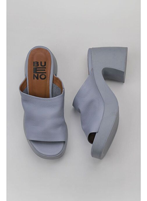 Bueno Shoes Mavi Deri Kadın Topuklu Terlik 01wy12200 - Görsel 2