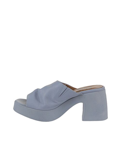 Bueno Shoes Mavi Deri Kadın Topuklu Terlik 01wy12200 - Görsel 5