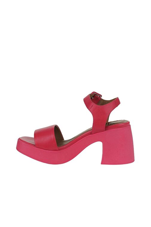 Bueno Shoes Fuşya Deri Kadın Dolgu Topuklu Ayakkabı 01wy12204 - Görsel 5