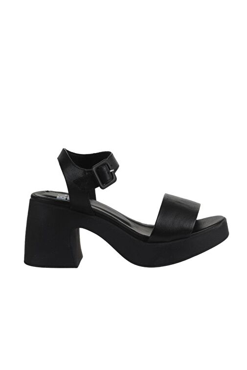 Bueno Shoes Siyah Deri Kadın Dolgu Topuklu Ayakkabı 01wy12204 - Görsel 2