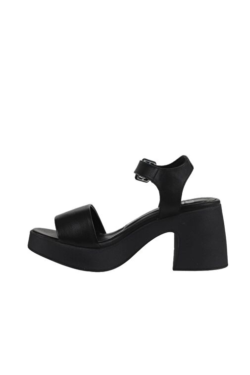 Bueno Shoes Siyah Deri Kadın Dolgu Topuklu Ayakkabı 01wy12204 - Görsel 5