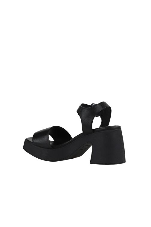 Bueno Shoes Siyah Deri Kadın Dolgu Topuklu Ayakkabı 01wy12204 - Görsel 6