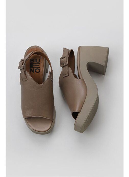 Bueno Shoes Gri Deri Kadın Topuklu Sandalet 01wy12208 - Görsel 2