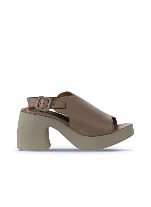 Bueno Shoes Gri Deri Kadın Topuklu Sandalet 01wy12208 - Görsel 3