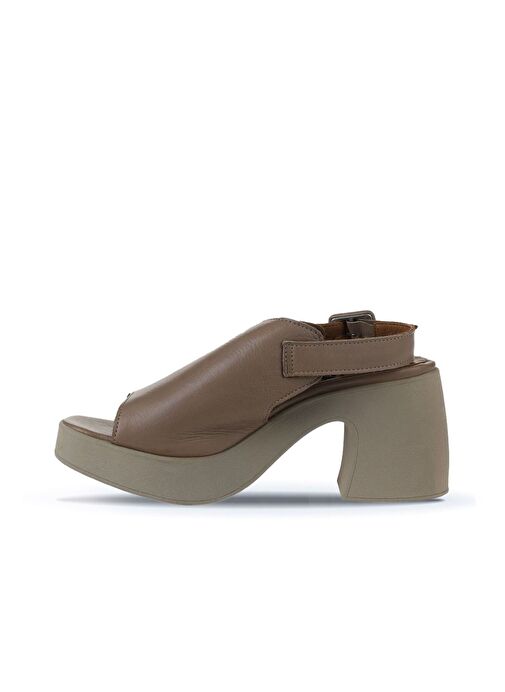 Bueno Shoes Gri Deri Kadın Topuklu Sandalet 01wy12208 - Görsel 5