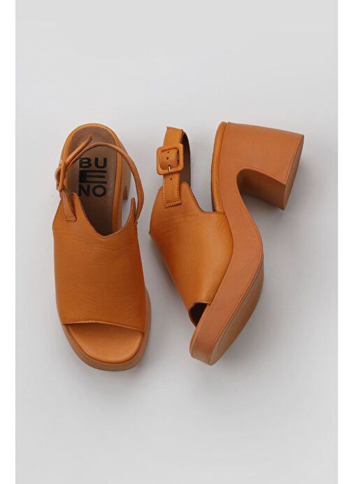 Bueno Shoes Turuncu Deri Kadın Topuklu Sandalet 01wy12208 - Görsel 2