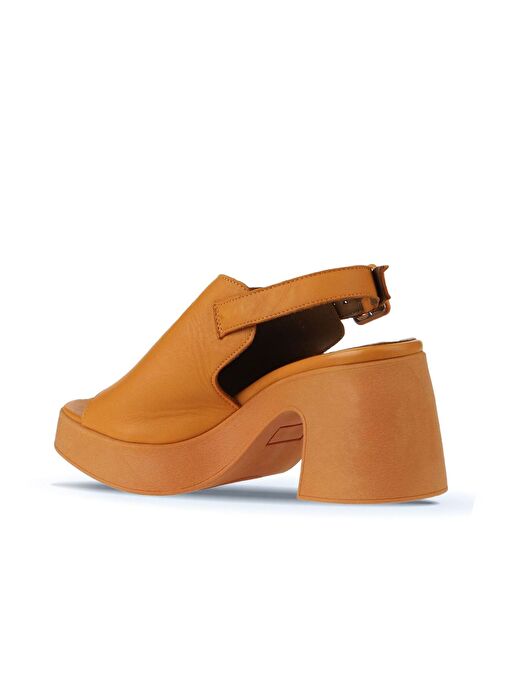 Bueno Shoes Turuncu Deri Kadın Topuklu Sandalet 01wy12208 - Görsel 6