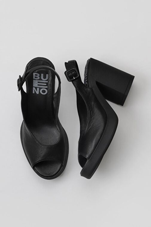 Bueno Shoes Siyah Deri Kadın Topuklu Sandalet 01wy12300 - Görsel 3