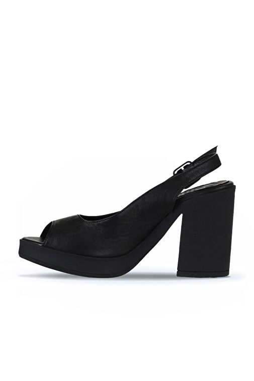 Bueno Shoes Siyah Deri Kadın Topuklu Sandalet 01wy12300 - Görsel 5