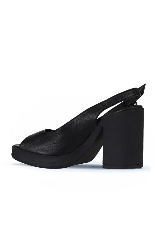 Bueno Shoes Siyah Deri Kadın Topuklu Sandalet 01wy12300 - Görsel 6