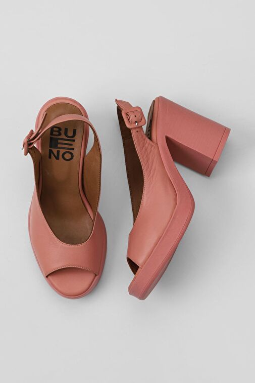 Bueno Shoes Pembe Deri Kadın Topuklu Sandalet 01wy12300 - Görsel 3