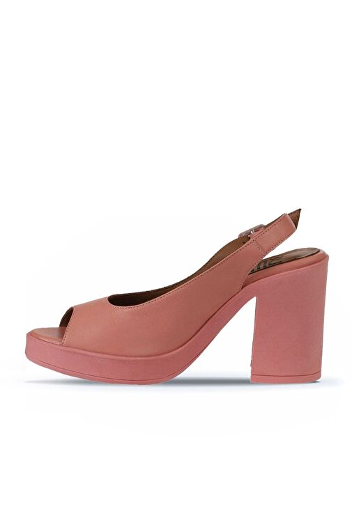 Bueno Shoes Pembe Deri Kadın Topuklu Sandalet 01wy12300 - Görsel 5