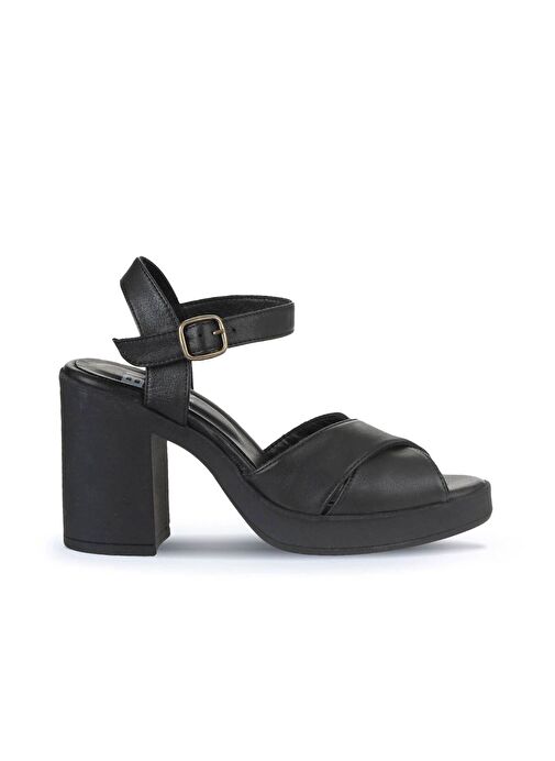 Bueno Shoes Siyah Deri Kadın Topuklu Sandalet 01wy12301 - Görsel 2