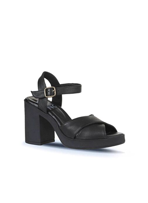 Bueno Shoes Siyah Deri Kadın Topuklu Sandalet 01wy12301 - Görsel 4