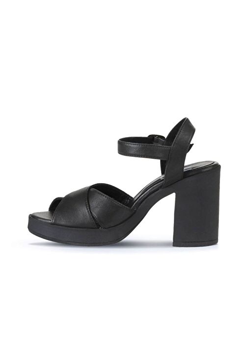Bueno Shoes Siyah Deri Kadın Topuklu Sandalet 01wy12301 - Görsel 5