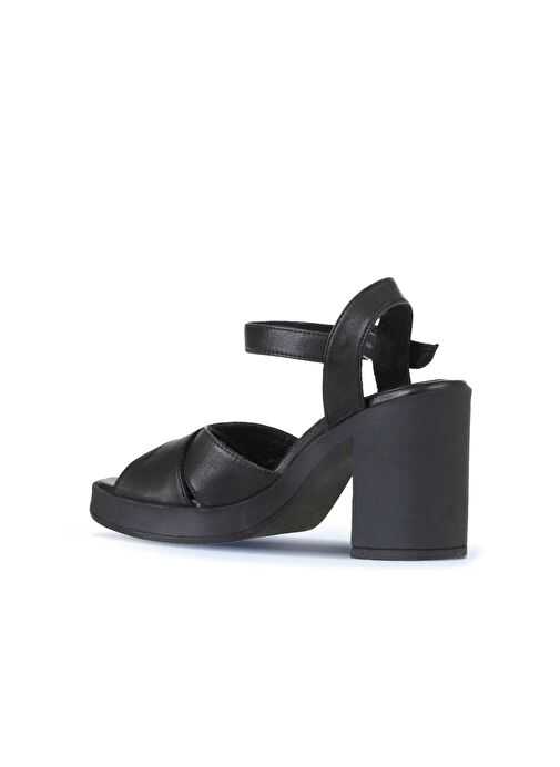 Bueno Shoes Siyah Deri Kadın Topuklu Sandalet 01wy12301 - Görsel 6