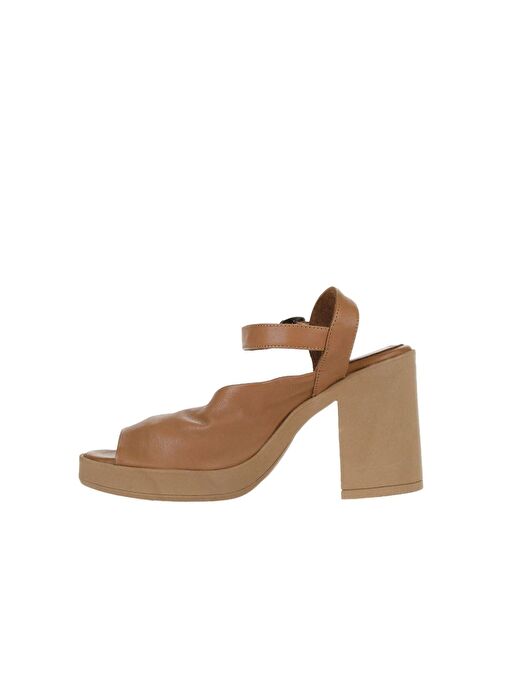 Bueno Shoes Kahverengi Deri Kadın Topuklu Sandalet 01wy12303 - Görsel 5