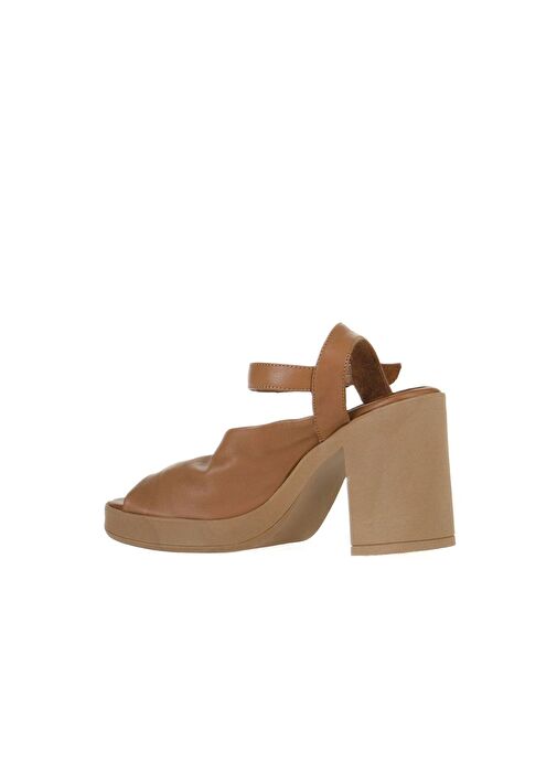 Bueno Shoes Kahverengi Deri Kadın Topuklu Sandalet 01wy12303 - Görsel 6