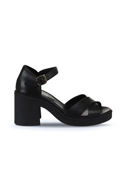 Bueno Shoes Siyah Deri Kadın Topuklu Sandalet 01wy12501 - Görsel 3